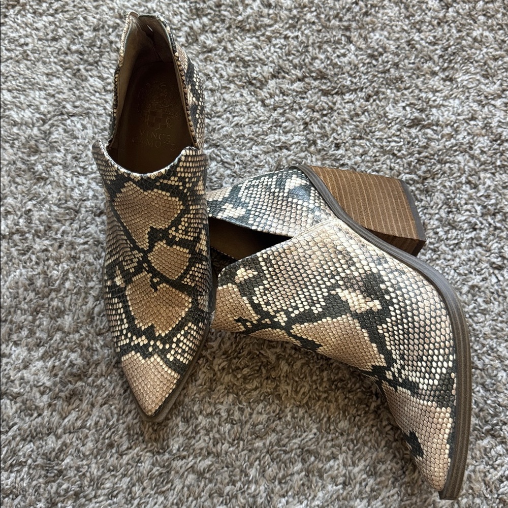 Vince camuto- Snake Print Ankle Boots